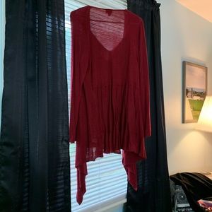 Torrid red cardigan and striped cami